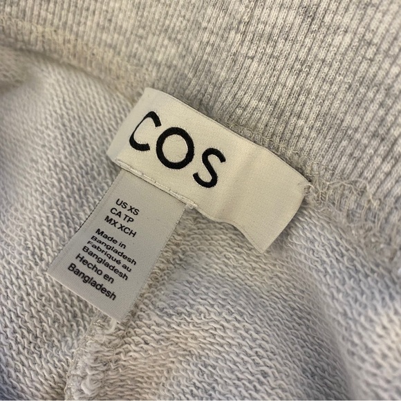 COS || Tapered Joggers Track Pants Sweatpants Cotton Heathered Gray XS - Picture 6 of 10
